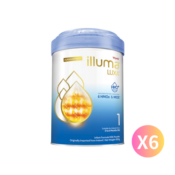 【6罐裝】ILLUMA LUXA 1號初生嬰兒配方奶粉 850克
