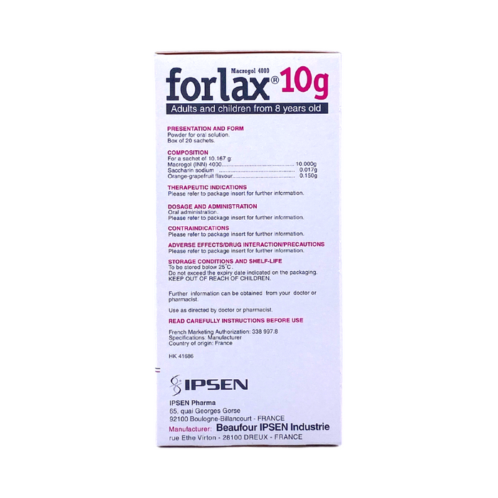 Forlax 福松(Macrogol 4000) 10g X 20包装