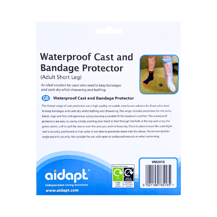 Aidapt Waterproof Cast and Bandage Protector (Adult Short leg)